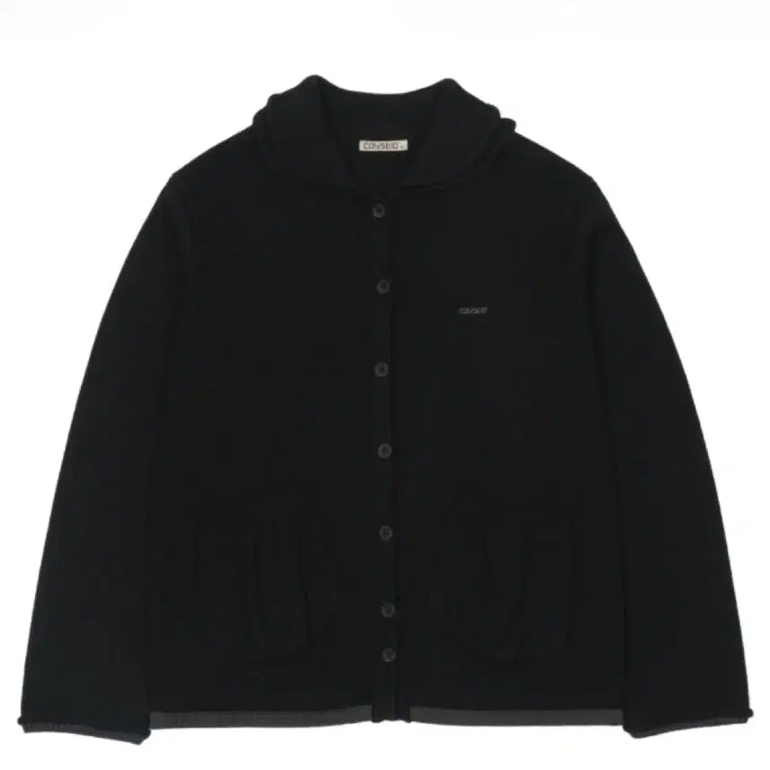 [BUNJANG] Koiseio Double Collar Knit Jacket Black Size 1 / 코이세이오 더블 칼라 니트자켓 블랙 1사이즈