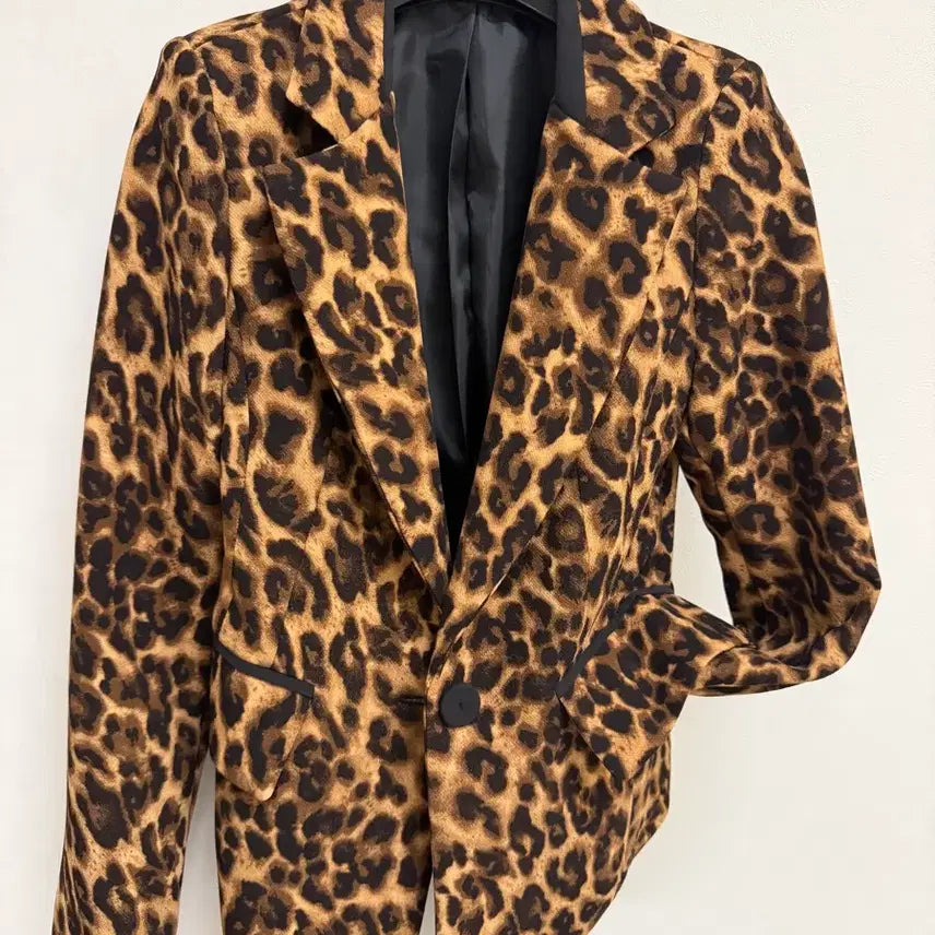 [BUNJANG] Leopard Pattern Blazer Jacket - Size S / 레오파드 패턴 자켓 블레이저 S