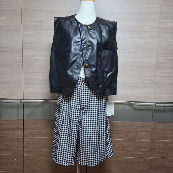 [BUNJANG] Vest and Cropped Pants Set / 새상품) 조끼. 얇은칠부바지