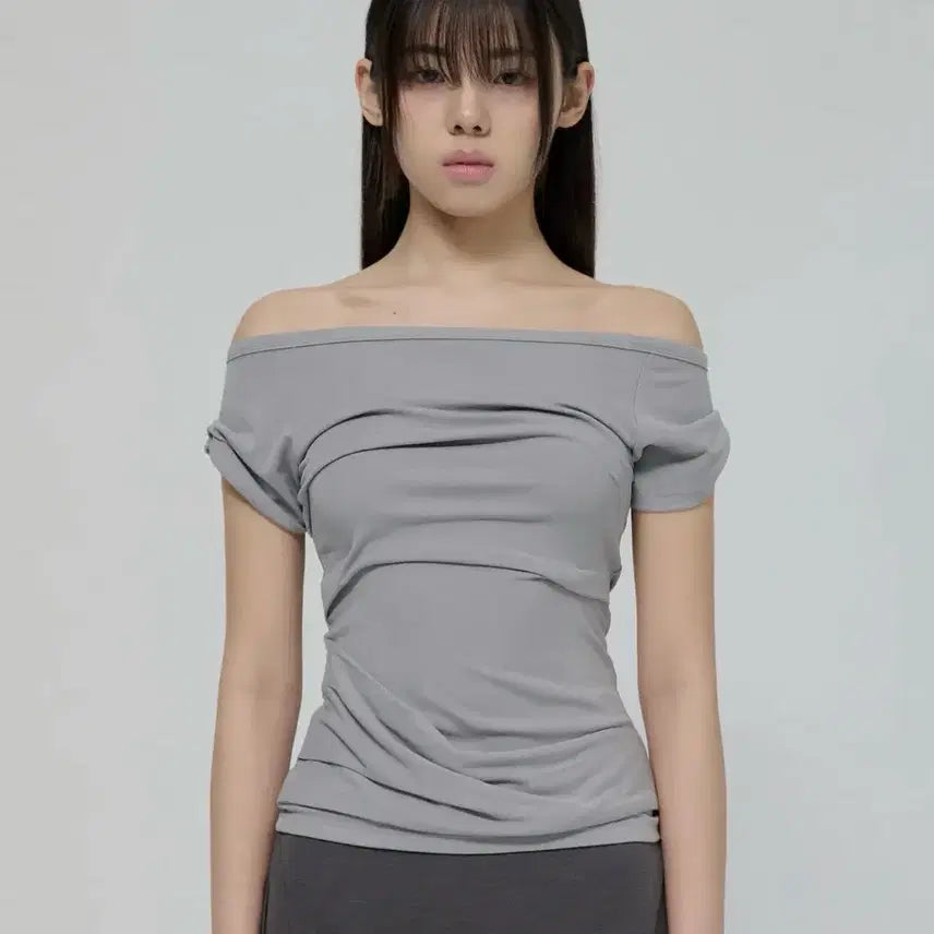 [BUNJANG] Flare Up Draped Top Gray / 플레어업 Draped Top Gray 드레이프탑 그레이