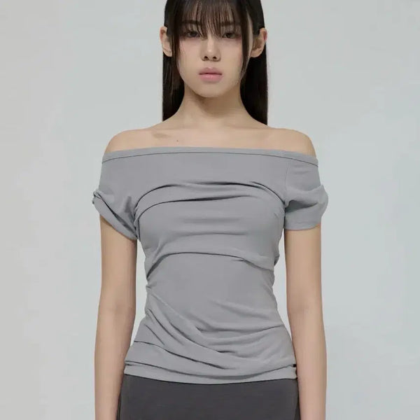 [BUNJANG] Flare Up Draped Top Gray / 플레어업 Draped Top Gray 드레이프탑 그레이