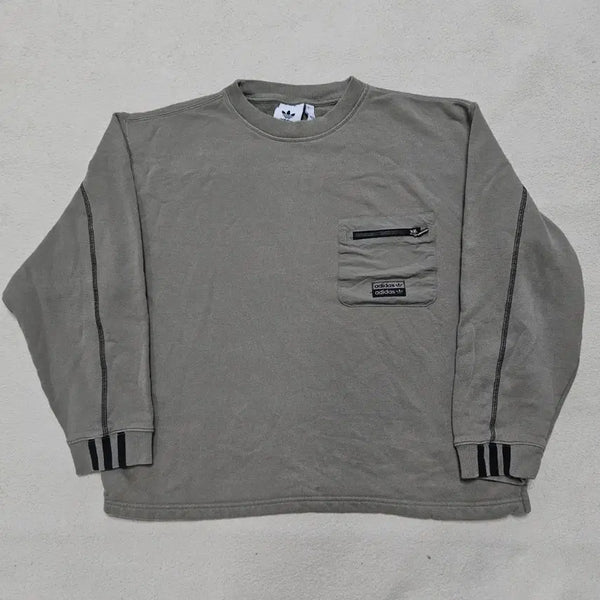 [BUNJANG] Adidas Sweatshirt Khaki XL / 아디다스 스웻 카키 맨투맨 급처