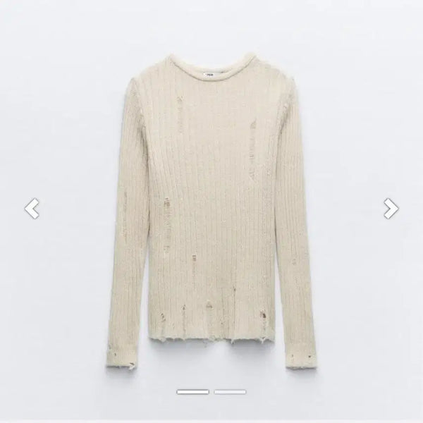 [BUNJANG] ZARA Detroit Damage Knit Sweater / 새상품)자라 디트로이드 데미지 니트 스웨터