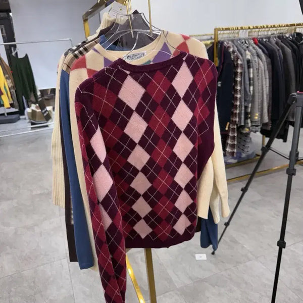 [BUNJANG] Burberry Argyle Knit / 버버리 아가일 니트