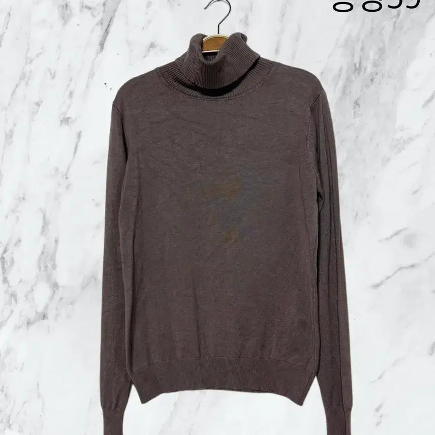 [BUNJANG] Brown Basic Turtleneck Knit - New / 브라운 기본 폴라 니트 새상품
