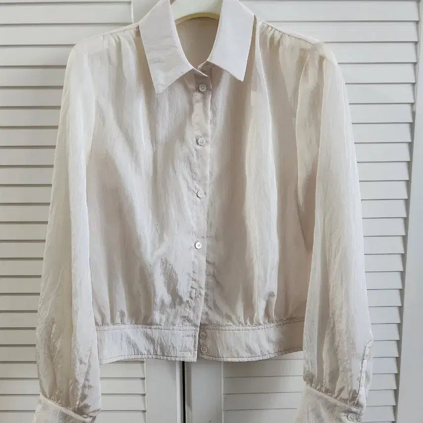 [BUNJANG] Yumer Bomber Jacket Blouse Cream / 유메르 봄버 자켓 블라우스 크림