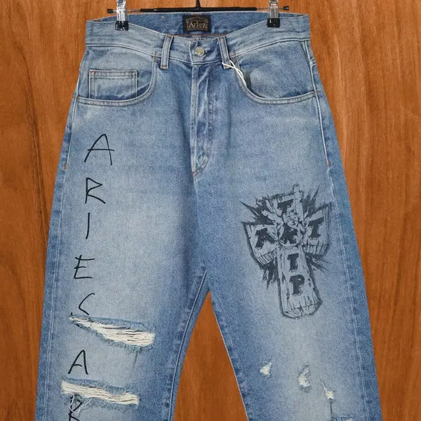 [BUNJANG] Aries Metal Trip Denim Pants / Aries 아리즈 메탈 트립 데님 팬츠