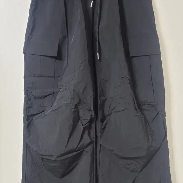 [BUNJANG] ST Men's Cargo Wild Pants (Black) / ST 남성 바스락소재 카고 와일드 팬츠 검정