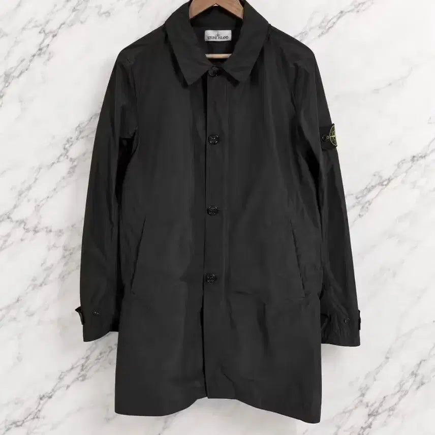 [BUNJANG] Stone Island Patch Mac Coat Trench Two-Tone Black Jacket (M) / [정품]스톤아일랜드 와펜 맥코트 트렌치 투톤 블랙 자켓M