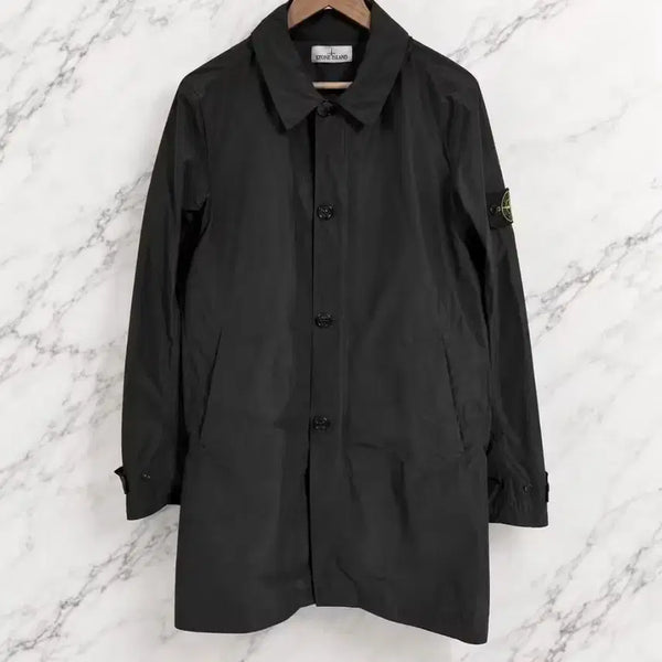 [BUNJANG] Stone Island Patch Mac Coat Trench Two-Tone Black Jacket (M) / [정품]스톤아일랜드 와펜 맥코트 트렌치 투톤 블랙 자켓M