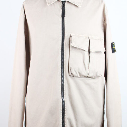 [BUNJANG] Stone Island Zip-Up Jacket Beige XL (105) / 스톤 아일랜드 집업 자켓