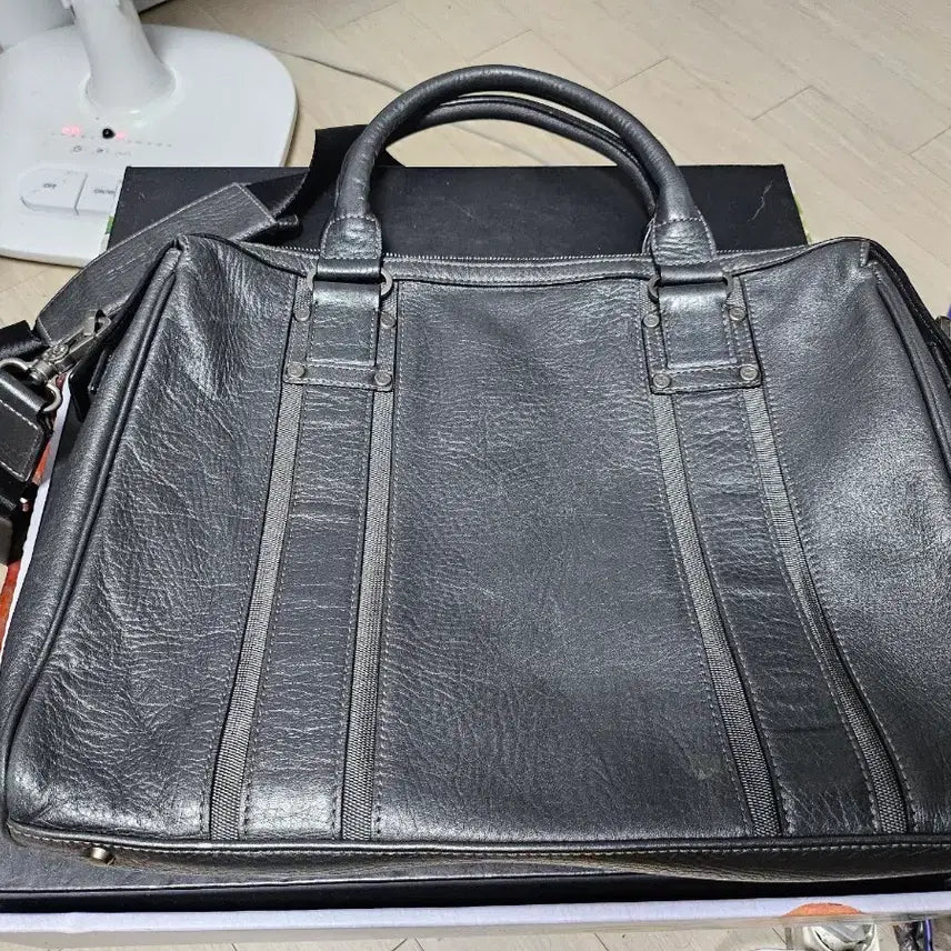 [BUNJANG] Samsonite Black Leather Briefcase / 쌤소나이트 소가죽 블랙 가죽 서류 가방 상태매우좋음