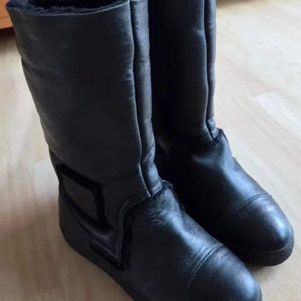 [BUNJANG] Chanel Leather Fur Boots 235 / (정품) 샤넬 부츠