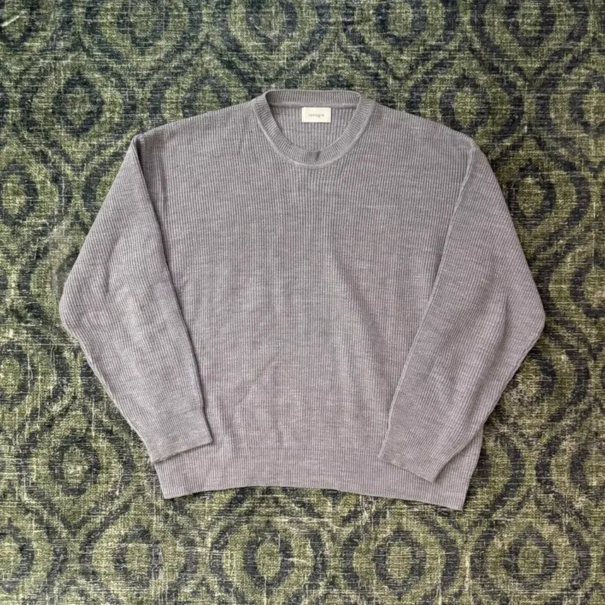 [BUNJANG] Lamagie Ribbed Knit Sweater Grey / Lamagie 골지 니트 스웨터 그레이