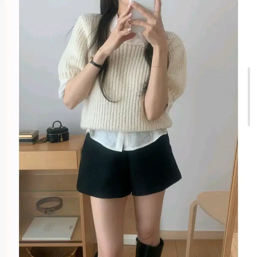[BUNJANG] Basic Layered Shirt / 새상품 7부 기본 여리 레이어드 셔츠 수름리에뜨리터프영띵