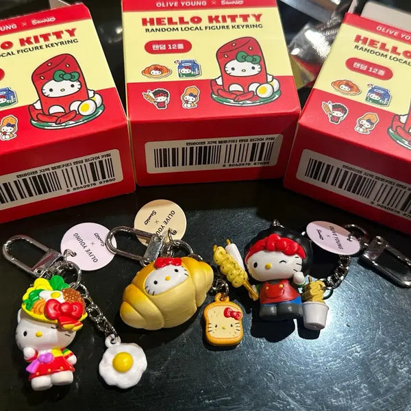 [BUNJANG] Hello Kitty Salt Bread Keychain / 올리브영 헬로키티키링/  소금빵, 전주비빔밥 교환 or 판매