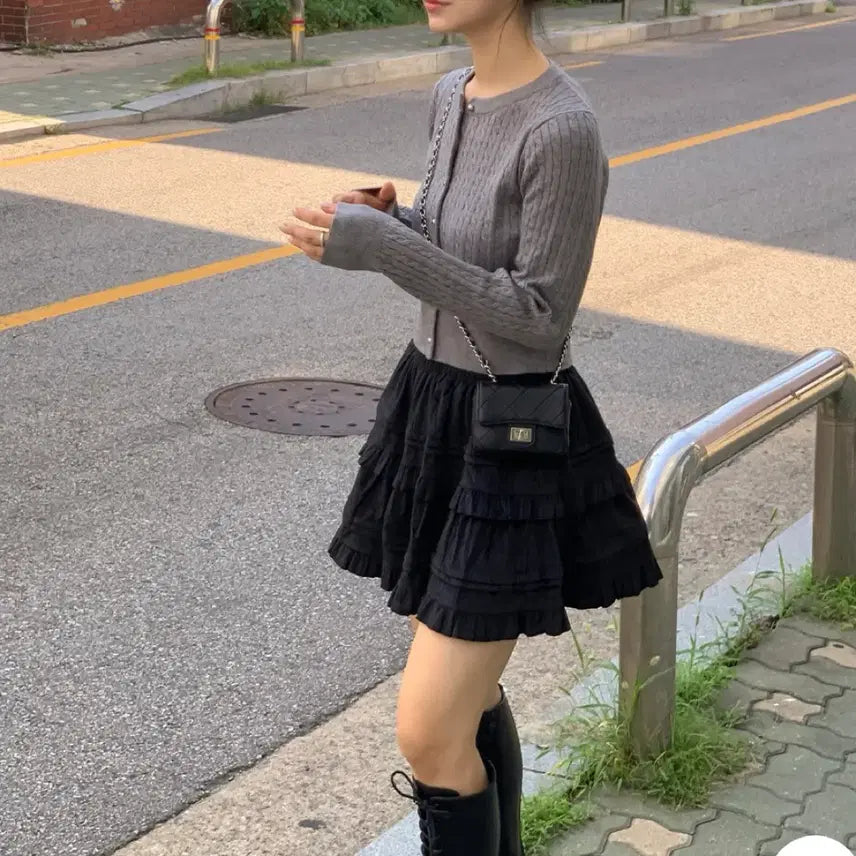 [BUNJANG] Velvet Flare Skirt / 벨벳 플레어 스커트