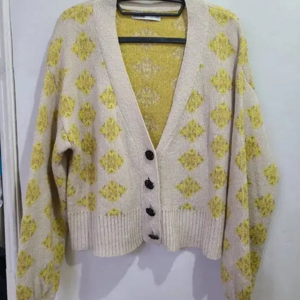 [BUNJANG] Zara Patterned Knit Cardigan / 가을 자라 요즘유행하는. 고급스러운. 니트가디건  깨끗해요