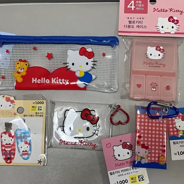 [BUNJANG] Daiso Hello Kitty Pouch & Pill Case Bundle / 다이소 키티 파우치+약통 일괄