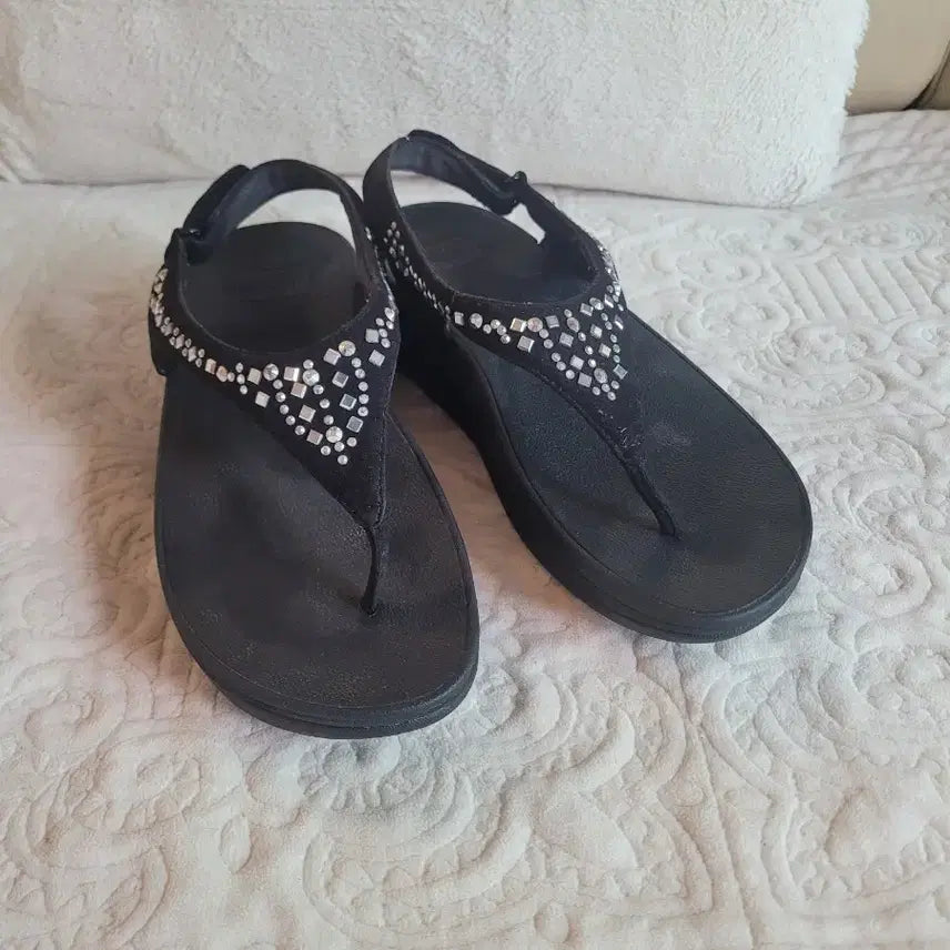 [BUNJANG] Fitflop Electra Sequin Backstrap Sandals Black / 핏플랍 일렉트라 스팽글 백스트랩 블랙