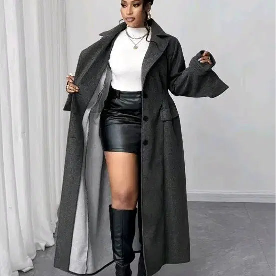 [BUNJANG] Plus Size Classic Elegant Overcoat / 플러스 사이즈 클래식 엘레강트 오버롱코트 88