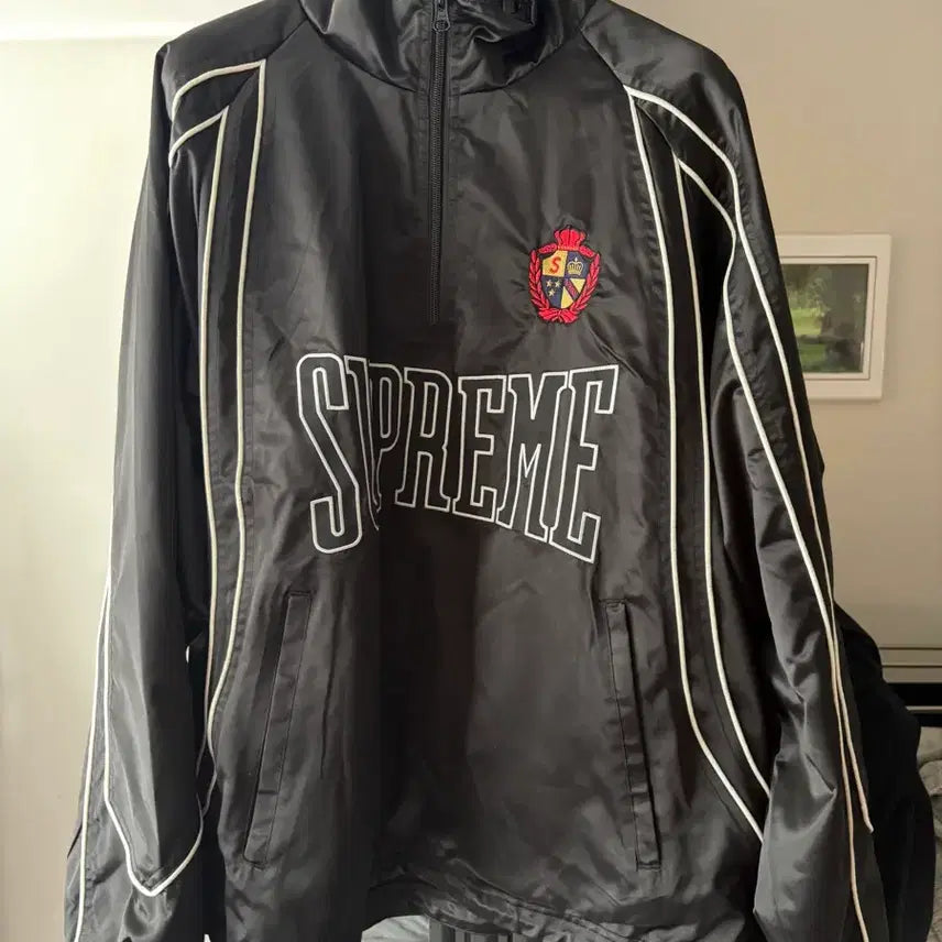 [BUNJANG] Supreme Satin Piping Pullover Black - 25SS / 슈프림 사틴 파이핑 풀오버 블랙 - 25SS