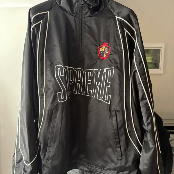 [BUNJANG] Supreme Satin Piping Pullover Black - 25SS / 슈프림 사틴 파이핑 풀오버 블랙 - 25SS