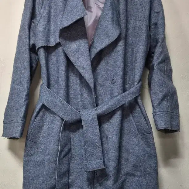 [BUNJANG] Beanpole Wool Trench Coat / 빈폴 모 블루 트렌치 코트