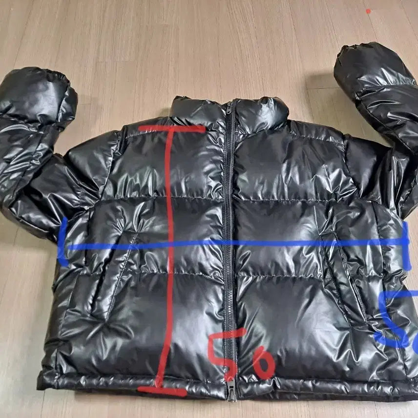 [BUNJANG] BitterCells Glossy Crop Padded Jacket Black / 비터셀즈 글로시 크롭패딩 F 검정