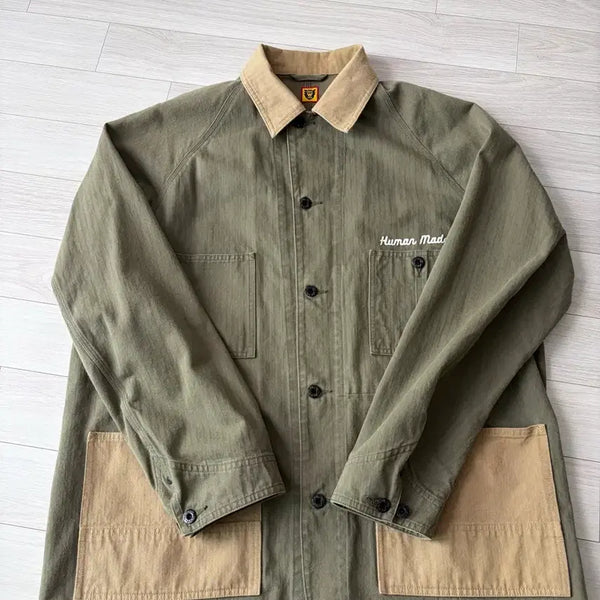 [BUNJANG] Human Made Herringbone Olive Lab Jacket 2XL / 휴먼메이드 해링본 올리브드랩 자켓 2XL