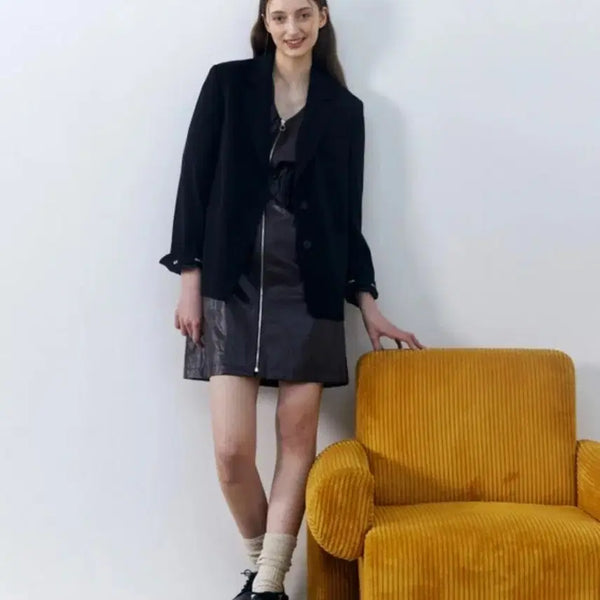 [BUNJANG] Judy Juicy Back Slit Lettering Point Jacket / 쥬시쥬디 뒷트임 레터링 포인트 자켓