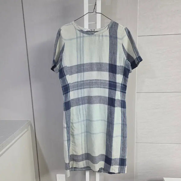 [BUNJANG] BCBG Linen Check Midi Dress / BCBG 린넨 체크 원피스