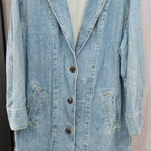 [BUNJANG] Levi's Women's Charlotte Denim Long Coat Jacket (M - Oversized Fit) / [정품] 리바이스 여성 샬롯 데님 코트 자켓 M (오버핏 루즈핏)