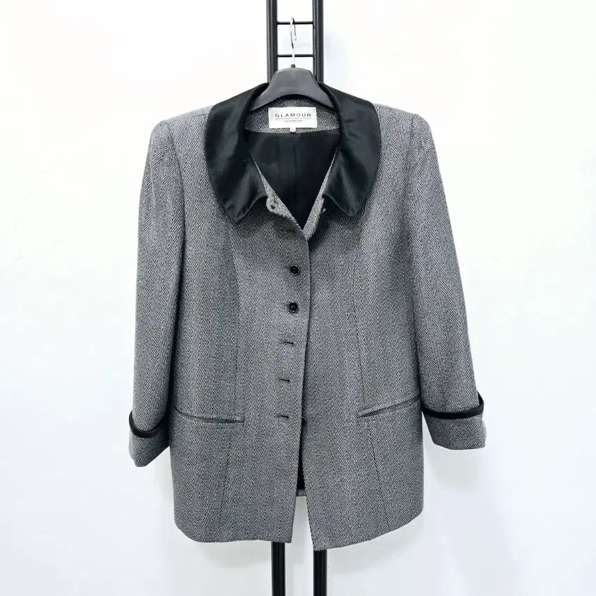 [BUNJANG] Givenchy Glamour Tweed Jacket Black Herringbone / 정품 글래머지방시 GLAMOUR GIVENCHY 트위드 자켓 블랙