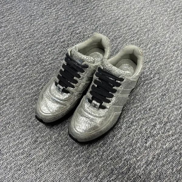 [BUNJANG] Chanel CC Silver Sneakers / 샤넬 CC 실버 스니커즈