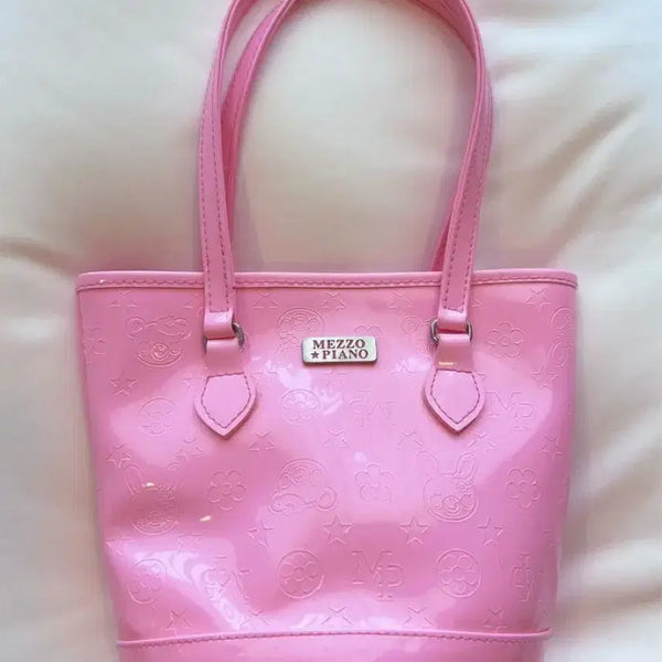 [BUNJANG] Mezzo Piano Pink Pattern Tote Bag / 메조피아노 핑크 패턴 토트백