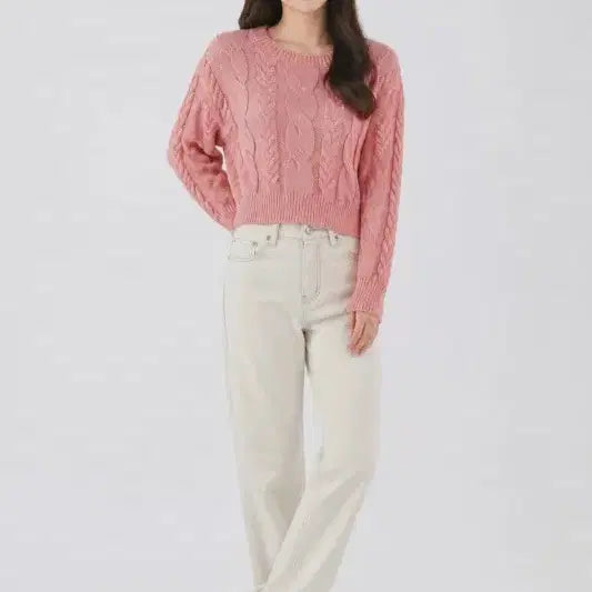[BUNJANG] Women's Light Pink Knit / 라이트 핑크 여자 FREE 니트 O3649