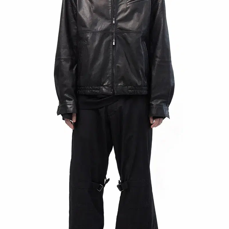 [BUNJANG] Hatching Room Stitch Volume Leather Jacket / 3) 해칭룸 스티치 볼륨 레더 자켓