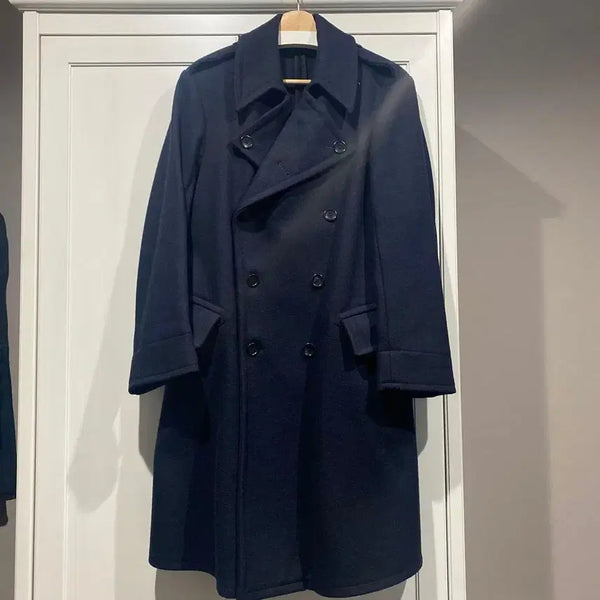 [BUNJANG] ANATOMICA Navy Wool Melton CD Long Coat / 아나토미카  네이비 울 멜튼 CD 롱 코트