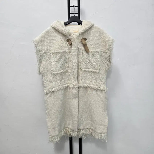 [BUNJANG] System Tweed Hooded Vest / 정품 시스템 SYSTEM 트위드 후드 베스트