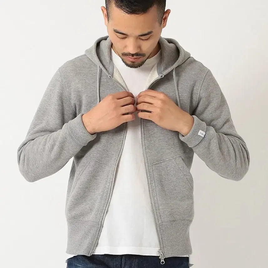 [BUNJANG] beamsplus Loopwheel Hoodie Zip-up Grey L / 빔즈플러스 루프휠 후드집업 그레이 L