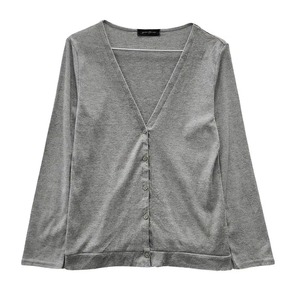 [BUNJANG] Minimal Basic Light Gray Cardigan L / 미니멀 베이직 라이트 그레이 가디건 L