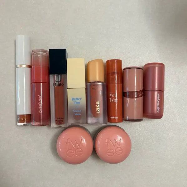 [BUNJANG] Lipstick and Blusher Bundle (Warm Tones) / 거의새상품급 색조 10개 일괄 립8개 블러셔2개 일괄(웜톤)
