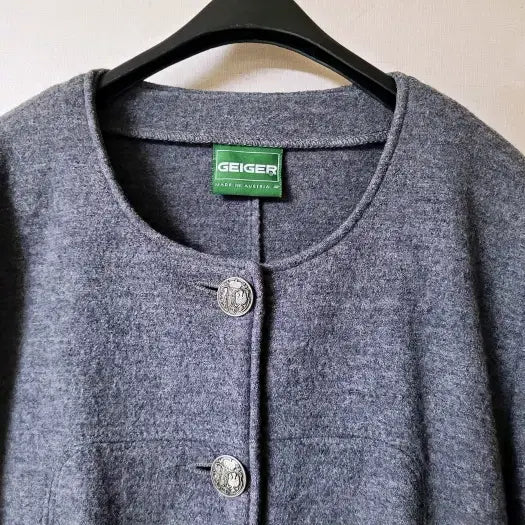 [BUNJANG] Geiger Austria Grey 100% Virgin Wool Slim Half Wool Jacket / 가이거 오스트리아 그레이 버진울100 슬림하프울자켓 폴1368