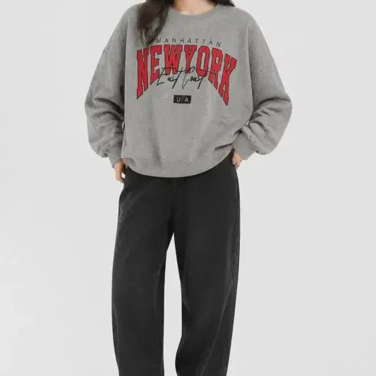 [BUNJANG] Light Gray Raglan Sweatshirt (Free Size) / 라이트 그레이 여자 FREE 맨투맨 O3611
