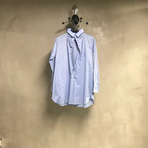 [BUNJANG] ZUCCA Half Button Shirt Blue M / ZUCCA 주카 하프 버튼 셔츠 블루 M(W)