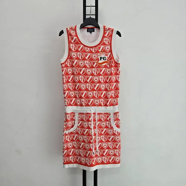 [BUNJANG] Pearly Gates Pattern Sleeveless Dress / 정품 파리게이츠 PEARLY GATES 패턴 민소매 원피스