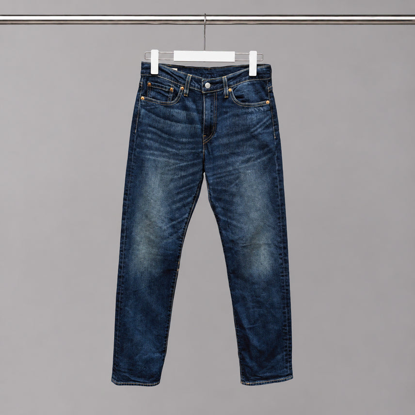 [BUNJANG] Levi's 502 Regular Fit Denim Jeans / 리바이스 502 데님 팬츠 워싱 캣브러시 파이브 포켓 디테일 레귤러 진청