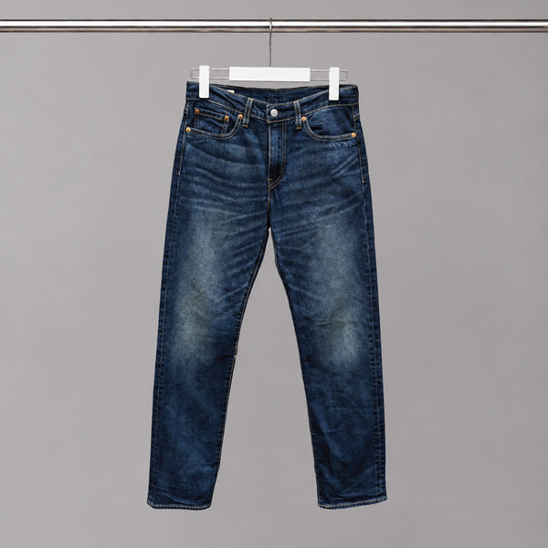 [BUNJANG] Levi's 502 Regular Fit Denim Jeans / 리바이스 502 데님 팬츠 워싱 캣브러시 파이브 포켓 디테일 레귤러 진청