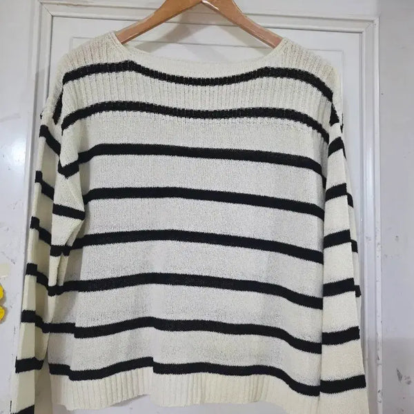 [BUNJANG] Women's Striped Knit Sweater / 가을  고급스러운 디자인이쁜   니트  깨끗해요